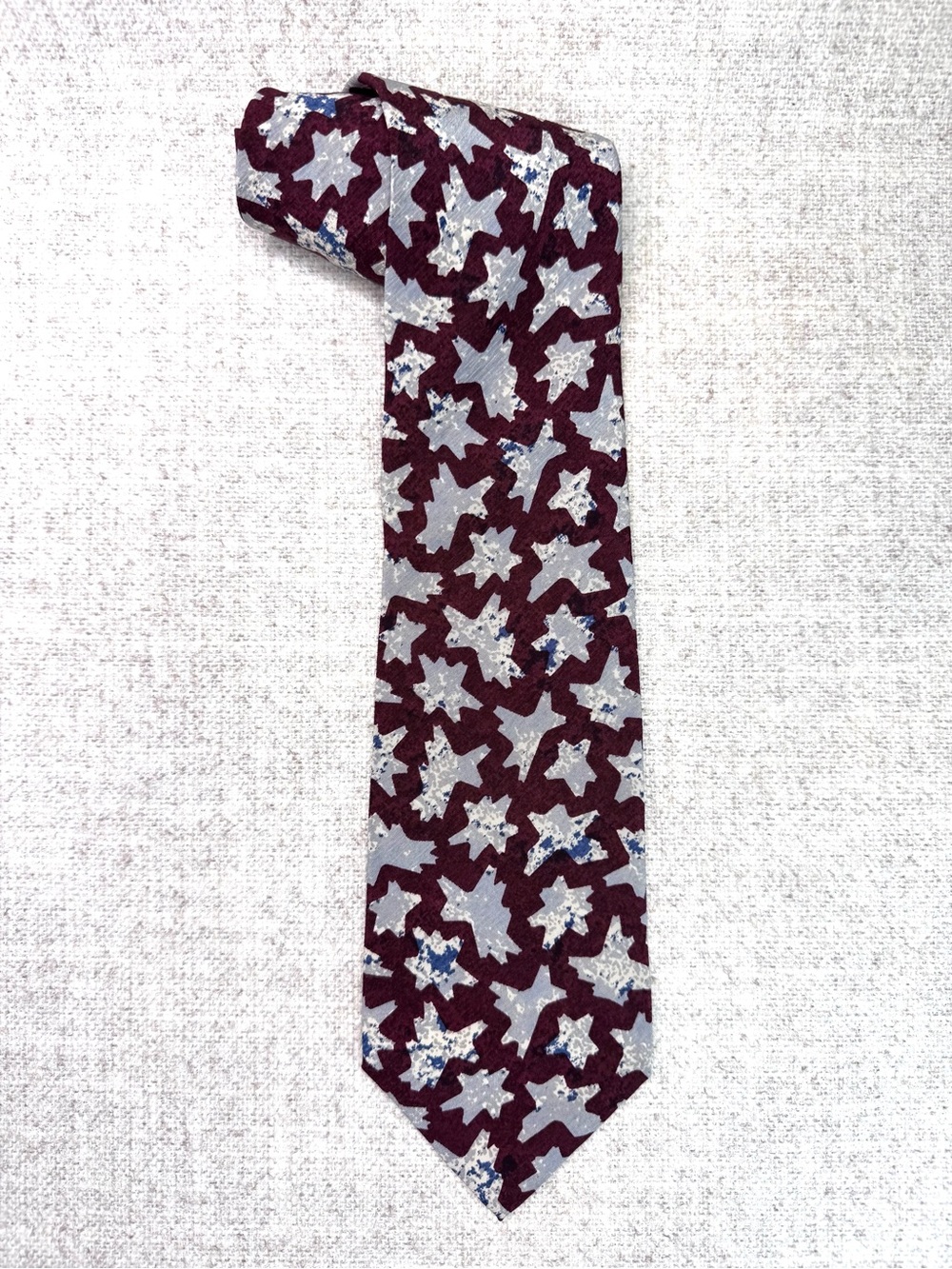 Vintage Giorgio Armani Cravatte Silk Tie Made in Italy abstract maroon gray blue